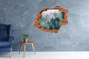 Díra 3D ve zdi nálepka Mlha nad lesem nd-c-167720092