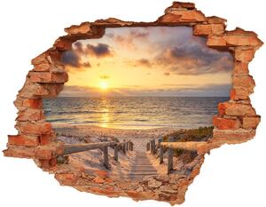 Díra 3D ve zdi nálepka Stezka na pláž nd-c-165069331