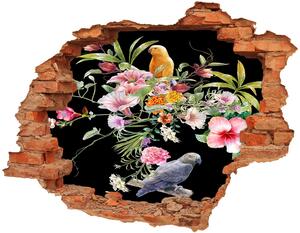 Díra 3D fototapeta nálepka Květiny a ptáci nd-c-172830209