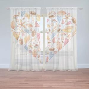 Sablio Záclony Podzimní srdce: 2ks 150x250cm