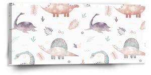 Sablio Obraz Malovaní dinosauři - 110x50 cm