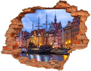 Díra 3D ve zdi nálepka Gdaňsk Polsko nd-c-193868695