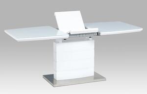 Rozkládací jídelní stůl 140+40x80x76 cm, bílý lesk HT-440 WT