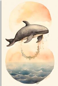 Obraz zasněná velryba v západu slunce