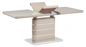 Jídelní stůl 140+40x80 cm, vysoký lesk cappuccino HT-442 CAP