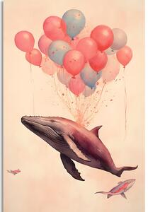 Obraz zasněná velryba s balony
