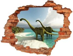 Díra 3D fototapeta nálepka Dinozaury na pláži nd-c-19541737