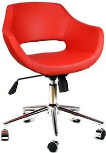 Červená kancelářská židle s kovovou nohou 2021A0116 Bürocci Viva