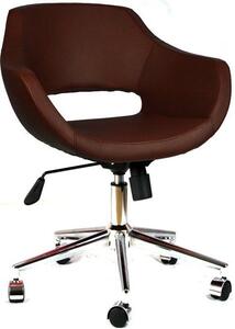 Hnědá kancelářská židle s kovovou nohou 2021A0121 Bürocci Viva