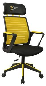 Žlutá síťovaná herní židle XFLY