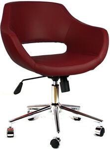 Bordó kancelářská židle s kovovou nohou 2021A0102 Bürocci Viva