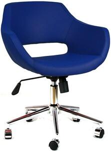 Tmavě modrá kancelářská židle s kovovou nohou 2021A0103 Bürocci Viva