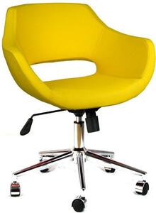 Žlutá kancelářská židle s kovovou nohou 2021A0113 Bürocci Viva