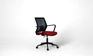 Červená kancelářská židle s kovovou nohou Mesh