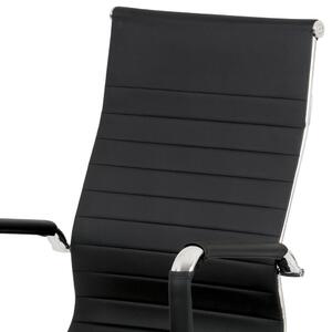 Kancelářská židle, černá ekokůže, houpací mech, kříž chrom KA-V305 BK