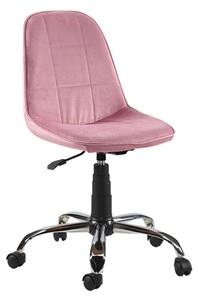 Růžová kancelářská židle s kovovou nohou Sandino Nazli