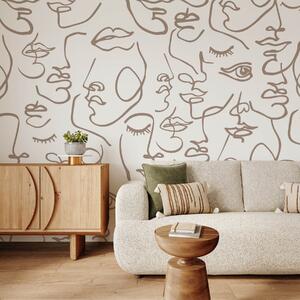 Fototapety Abstraktní tváře, Fototapety černobílé, w04121v1 : uwalls.cz