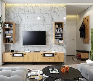 Obývací pokoj + předsíňová stěna OLIER a | sestava D | 6 dílů | artisan/černá