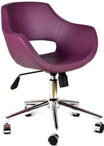 Fialová kancelářská židle s kovovými kovovou nohou 2021A0124 Bürocci Viva