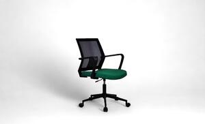 Tmavě zelená kancelářská židle s kovovou nohou Mesh