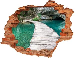 Díra 3D ve zdi nálepka Plitvická jezera nd-c-44743153