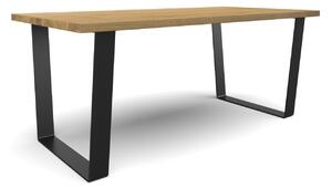 Majstrštych Jídelní stůl Raroh - designový industriální nábytek Velikost stolu (D x Š): 120 x 80 (cm), Typ a sukovitost dřeva: Dub sukovitý/rustikální (0 Kč), Barva kovových nohou: Bílá mat - RAL 9010 (0 Kč)