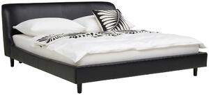 ČALOUNĚNÁ POSTEL, 180/200 cm, dřevo, kov, kůže, černá Livetastic, Online Only