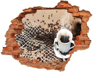 Nálepka 3D díra Káva a zrnka kávy nd-c-45865517