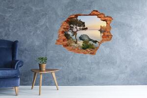 Díra 3D ve zdi nálepka Strom nad mořem nd-c-45630675