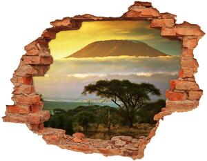 Díra 3D ve zdi nálepka Kilimandžaro Keňa nd-c-49494611