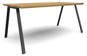 Jídelní stůl Špaček Velikost stolu (D x Š): 120 x 90 (cm), Typ a sukovitost dřeva: Jasan (0 Kč), Barva kovových nohou: Jiná barva RAL - doplňte v poznámce objednávky, dostupnost a cena barvy bude dodatečně potvrzena