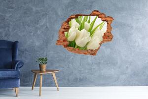 Samolepící díra na stěnu Bílé tulipány nd-c-49549577