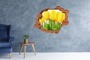 Samolepící díra na stěnu Žluté tulipány nd-c-50296445
