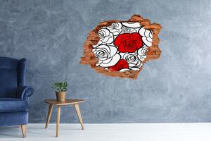 Nálepka 3D díra na zeď samolepící Růže nd-c-54438364