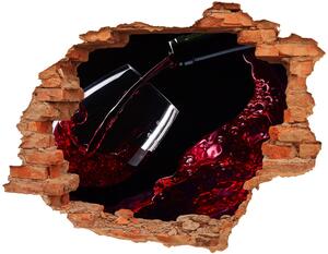 Nálepka 3D díra na zeď Červené víno nd-c-54930015