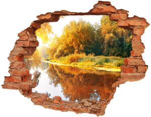 Díra 3D ve zdi na stěnu Řeka podzim nd-c-55244592