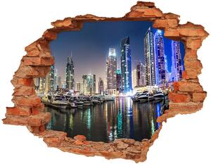 Fototapeta díra na zeď 3D Dubaj noc nd-c-56151340