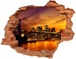 Fototapeta díra na zeď 3D Brooklynský most nd-c-58655402