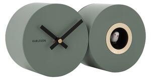 KARLSSON Nástěnné hodiny Duo Cuckoo zelená 26 × 13 × 7,2 cm
