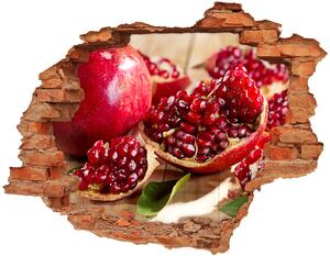 Nálepka 3D díra na zeď Granátové jablko s listmi nd-c-59972943