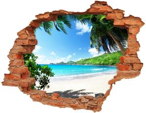 Nálepka fototapeta 3D výhled Seychely pláž nd-c-61515092