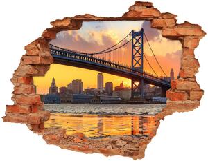Fototapeta díra na zeď 3D Most Filadelfie nd-c-62216619