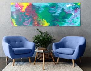 Obraz abstrakce v pastelových barvách - 120x40 cm