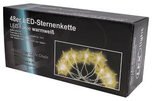 Linder Exclusiv Vánoční světelný řetěz 48 LED Hvězdy Teplá bílá