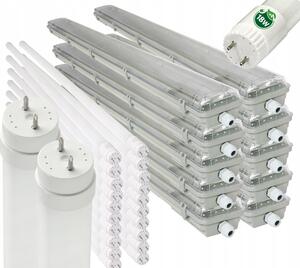10× Hermetické svítidlo 120 cm - lampa + trubice LED 20× do garáže BERGE