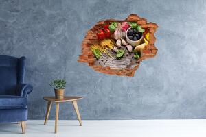 Nálepka 3D díra na zeď Italské jídlo nd-c-65232835