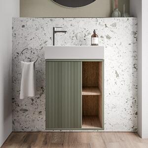 Koupelnová skříňka s umyvadlem BELDIVO 50 cm - dvířka vlevo - možnost volby barvy