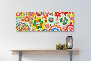 Obraz abstrakce květů - 120x40 cm