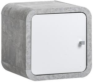 Skříňka WALLY 05, beton/bílý lesk