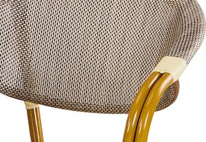 Zahradní židle, cappuccino plastový výplet, kov, zlatohnědý lak AZC-100 CAP
